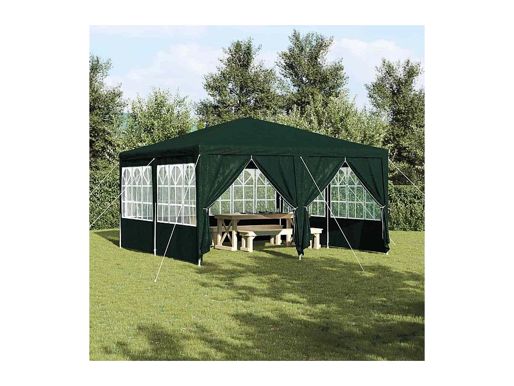 Tente de fête Vert et blanc 400 x 400 x 266 cm