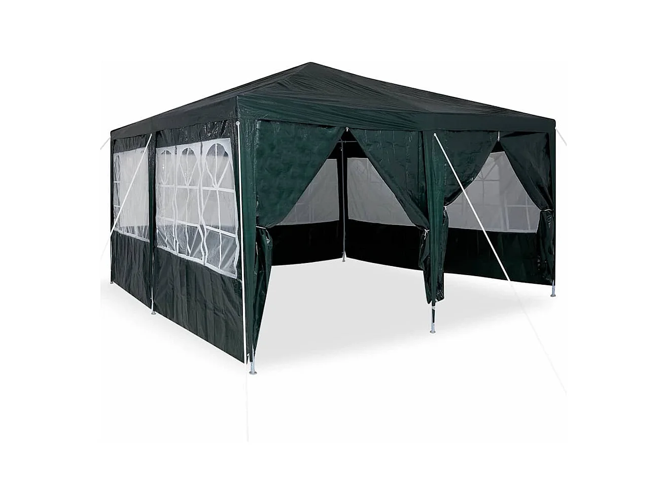 Tente de fête Vert et blanc 400 x 400 x 266 cm