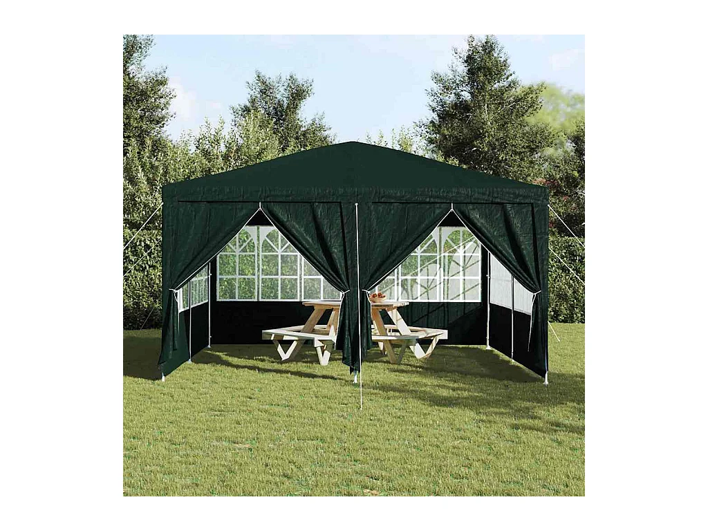 Tente de fête Vert et blanc 400 x 400 x 266 cm