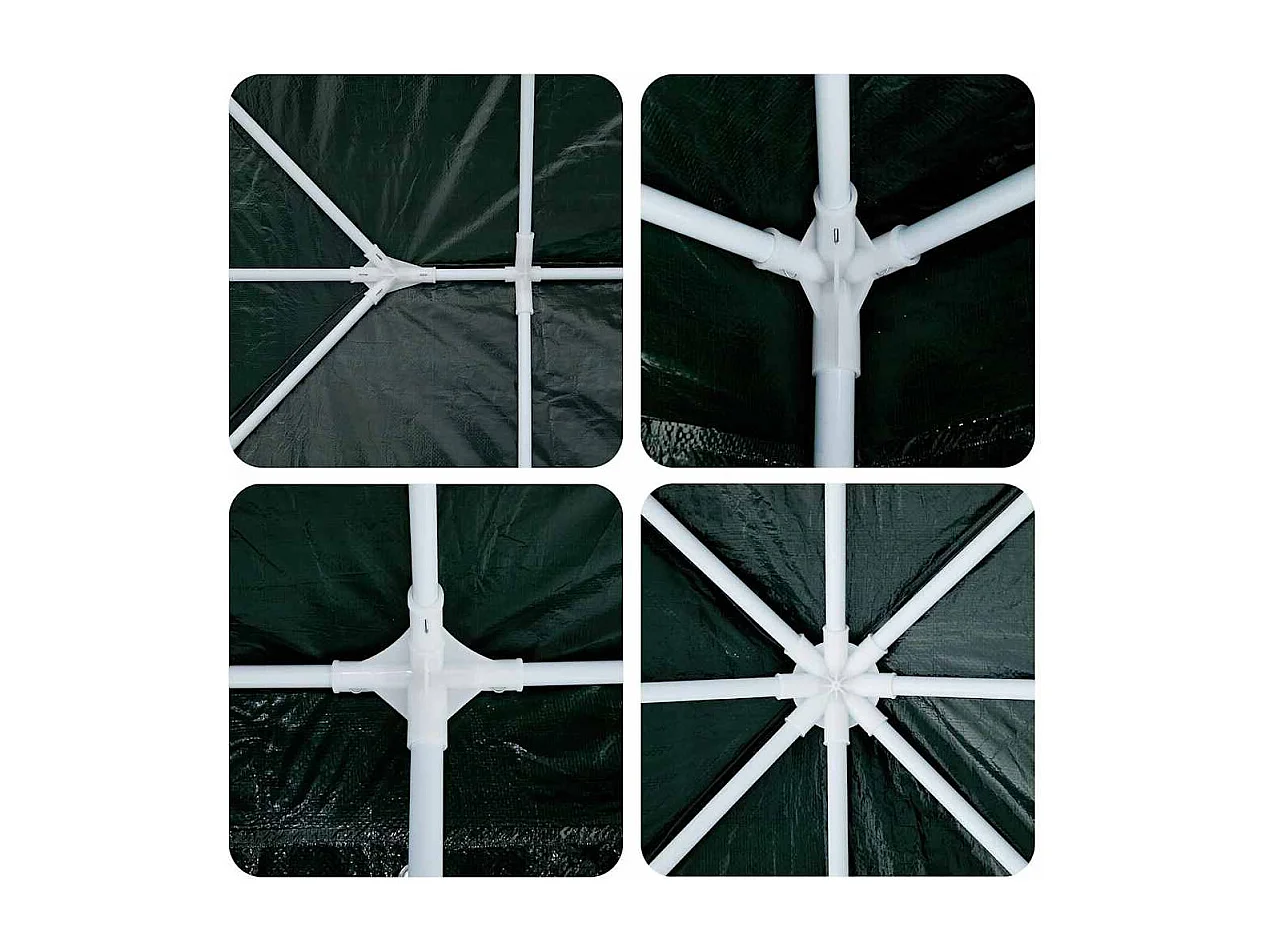 Tente de fête Vert et blanc 400 x 400 x 266 cm