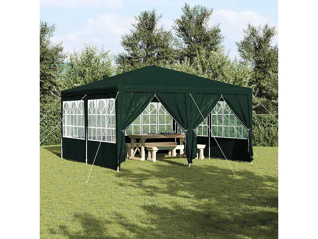 Tente de fête Vert et blanc 400 x 400 x 266 cm