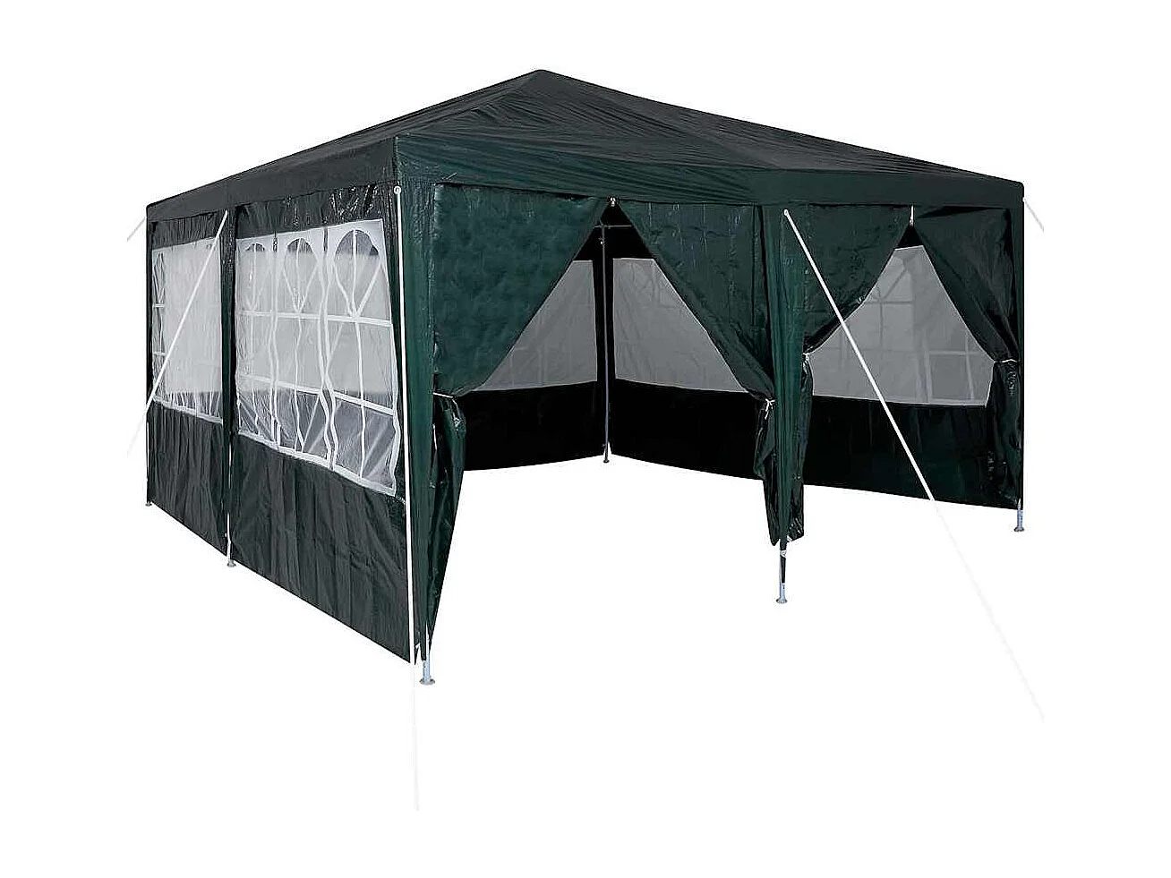 Tente de fête Vert et blanc 400 x 400 x 266 cm