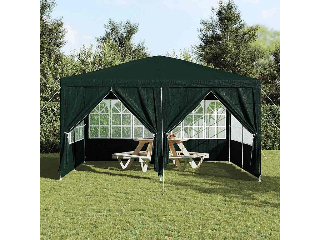 Tente de fête Vert et blanc 400 x 400 x 266 cm