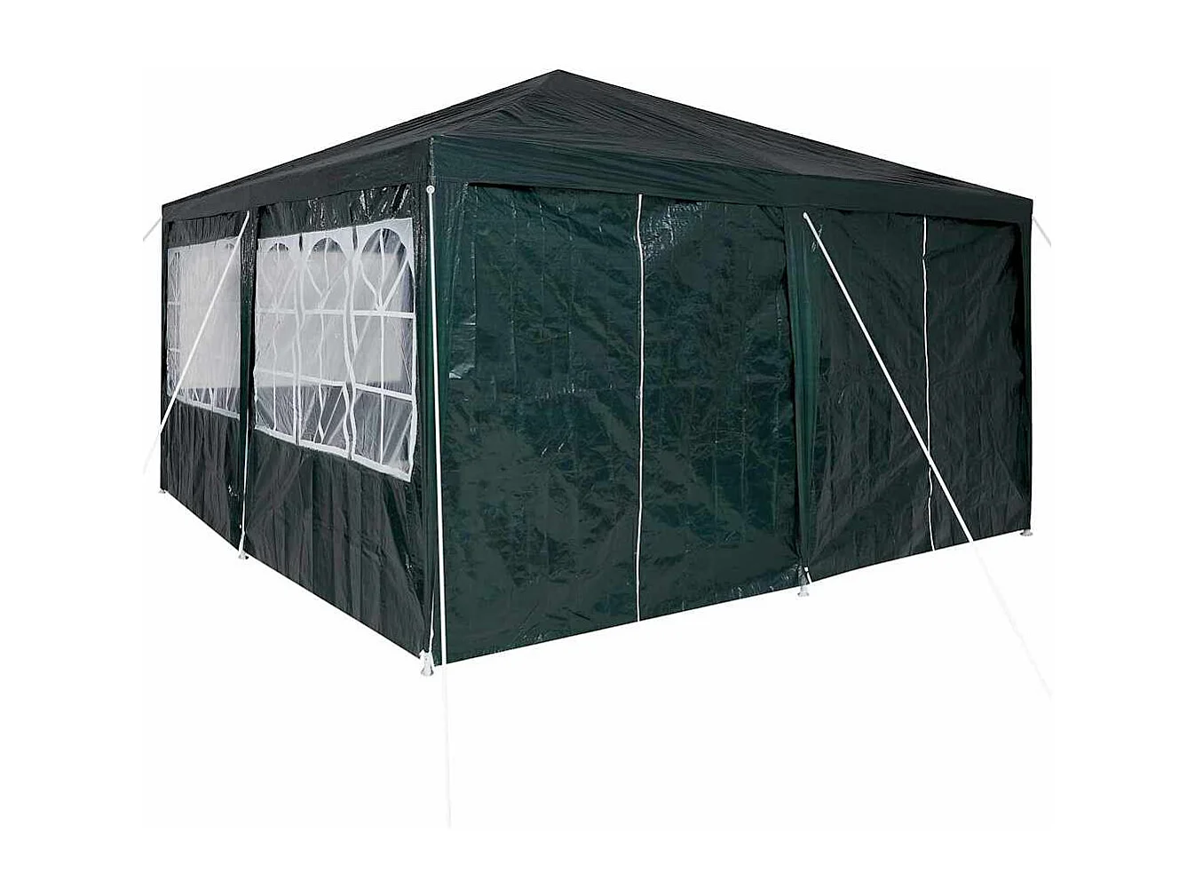 Tente de fête Vert et blanc 400 x 400 x 266 cm