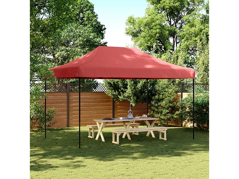 Carpa de recepción plegable retráctil burdeos 440x292x315 cm