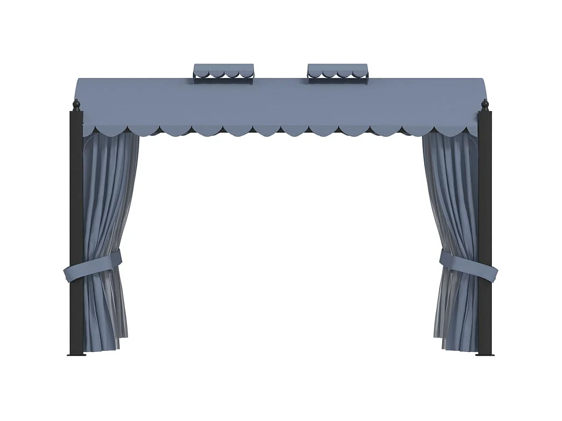 Cenador con cortinas 3x4 m Acero Antracita