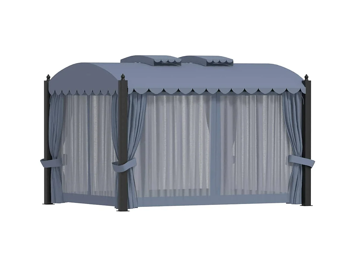 Cenador con cortinas 3x4 m Acero Antracita