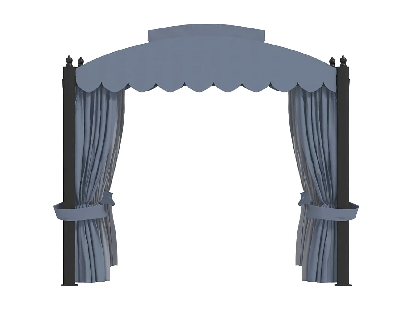 Gazebo con tende 3x4 m Acciaio Antracite