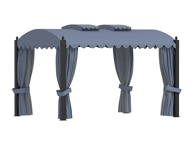 Cenador con cortinas 3x4 m Acero Antracita