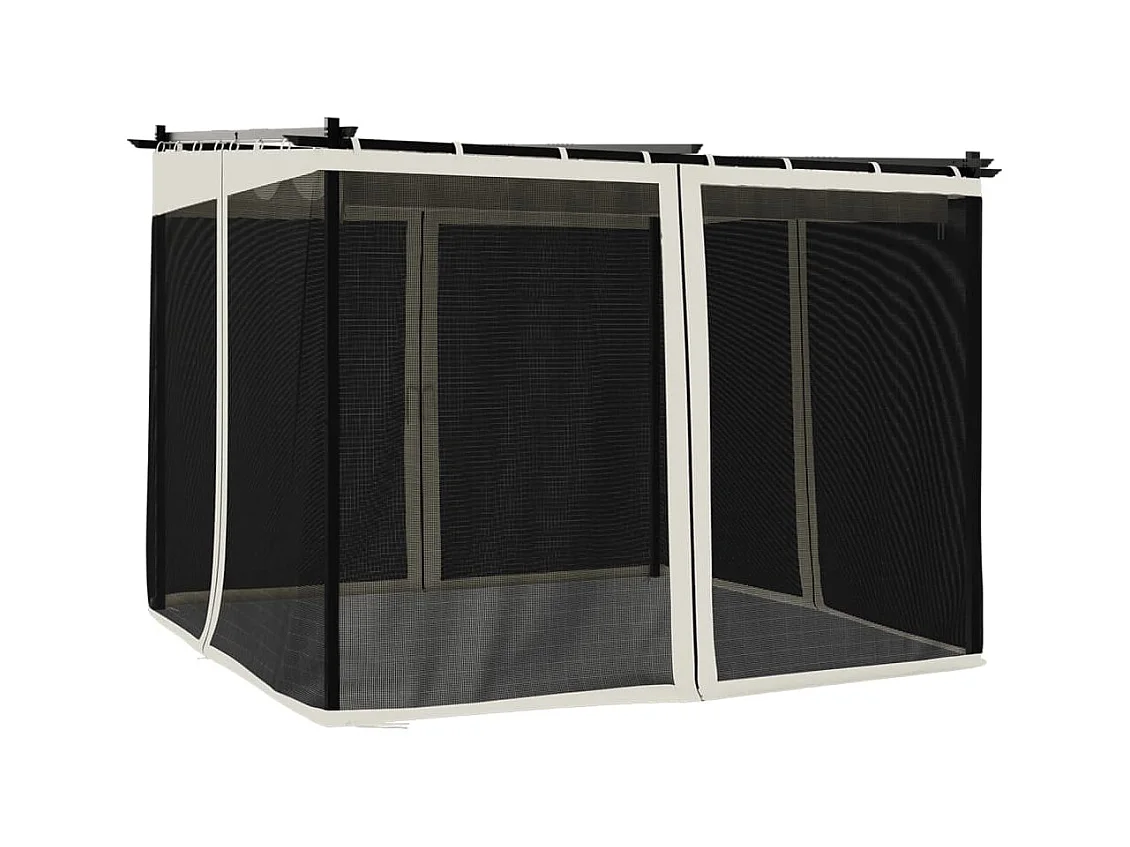 3x3 m stalen crèmekleurige gaastent met wanden