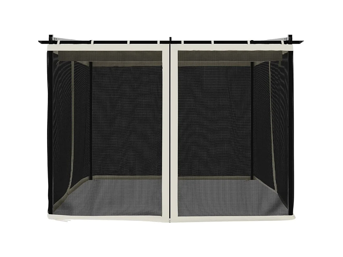 3x3 m stalen crèmekleurige gaastent met wanden