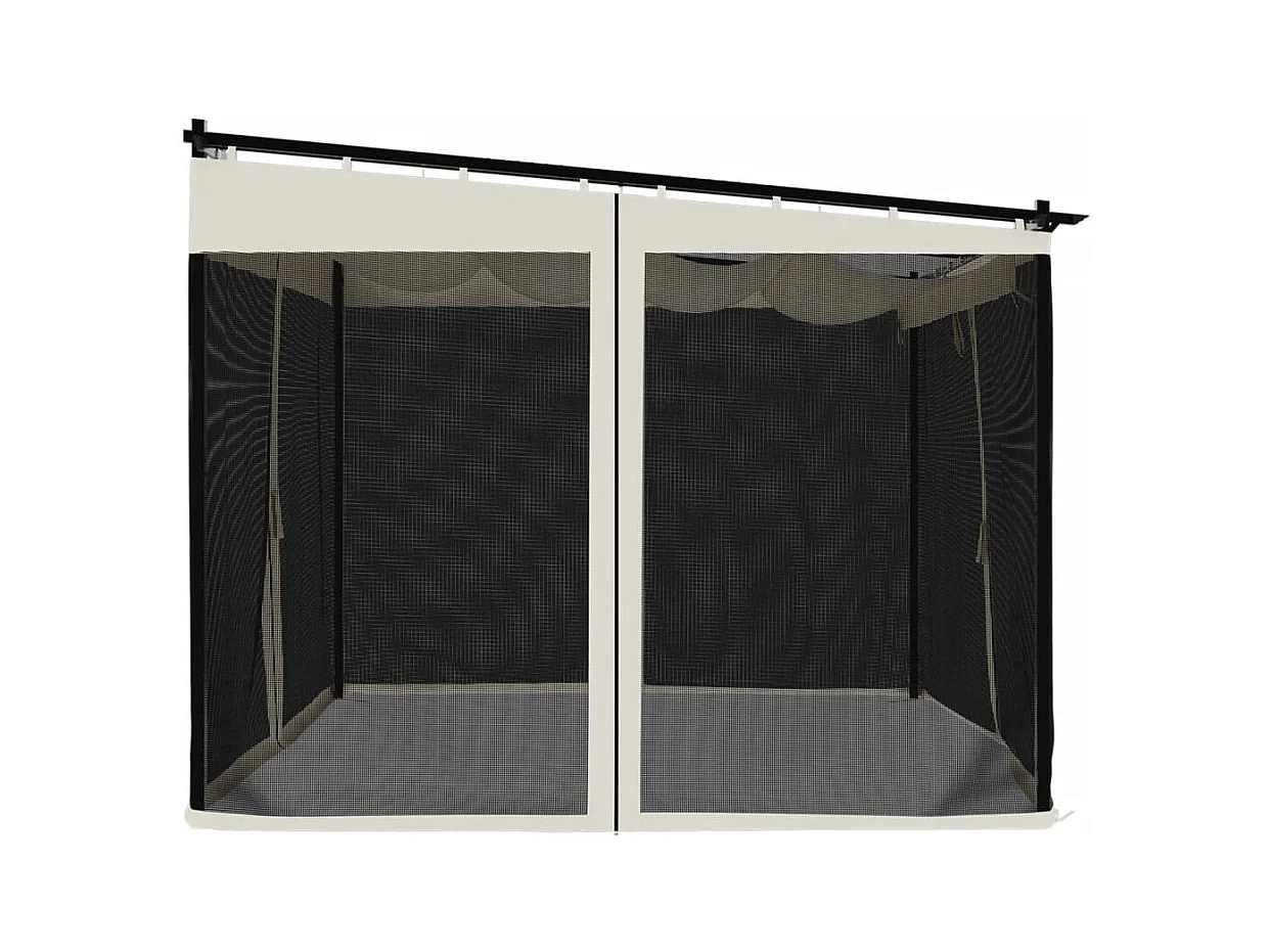 3x3 m stalen crèmekleurige gaastent met wanden