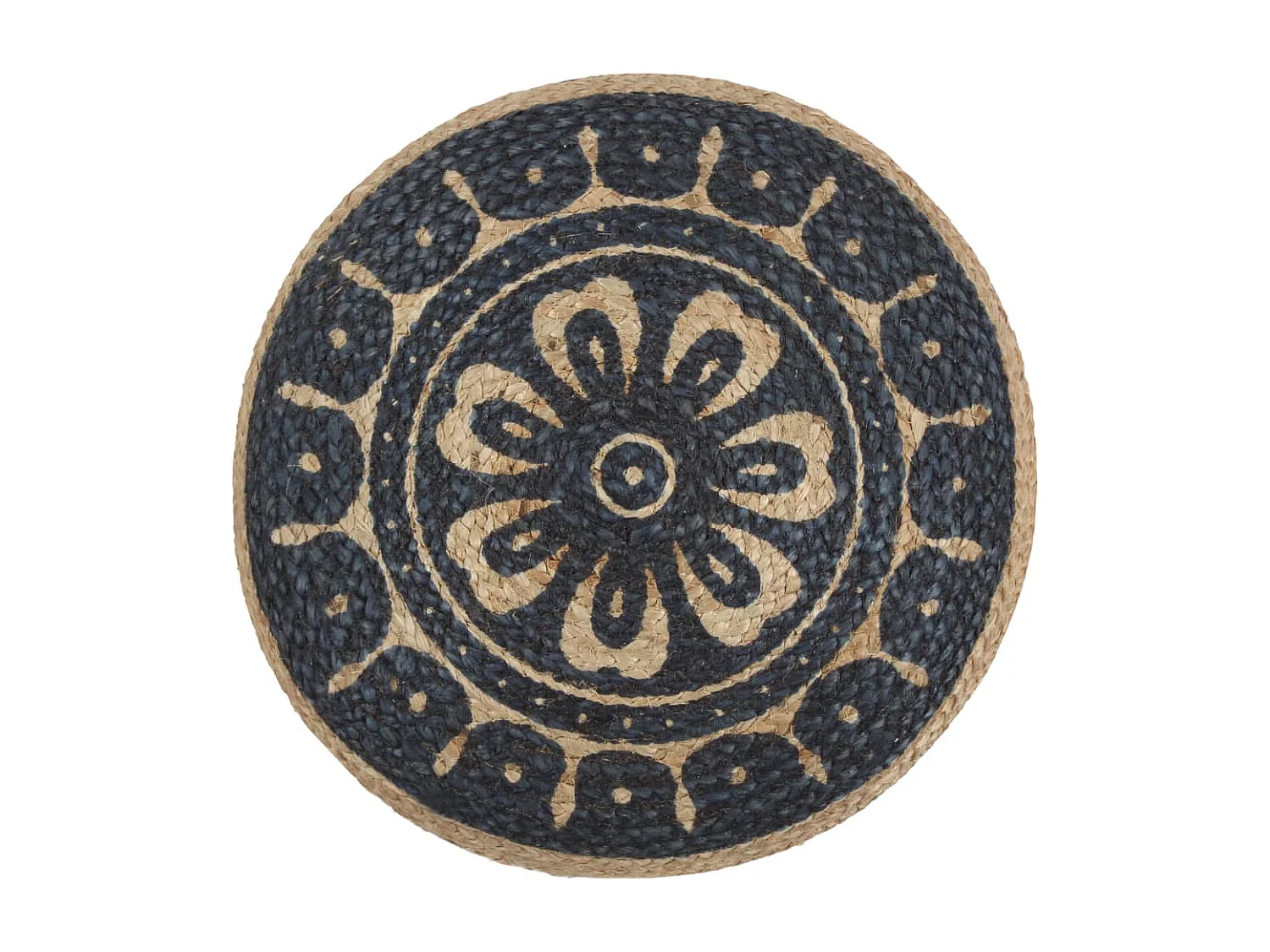 Pouf fatto a mano blu 45 x 30 cm in juta