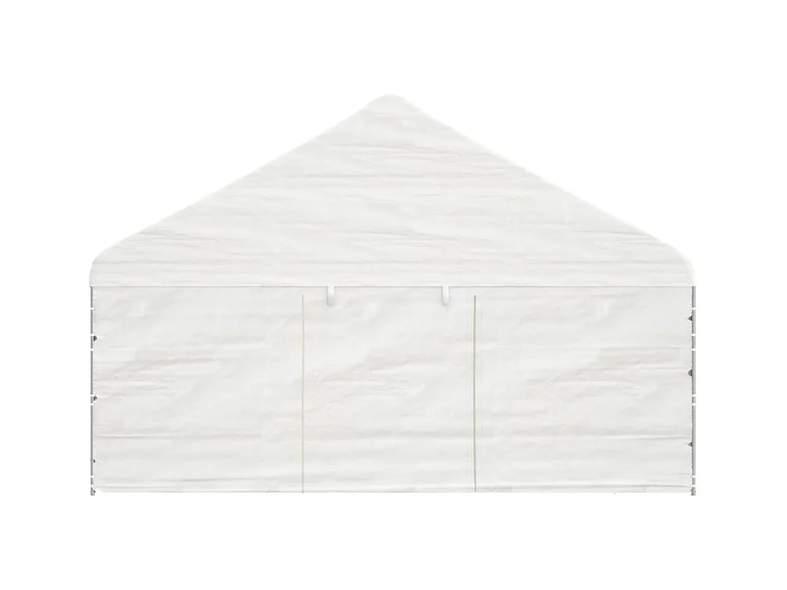 Gazebo met wit dak 6,69x5,88x3,75 m polyethyleen