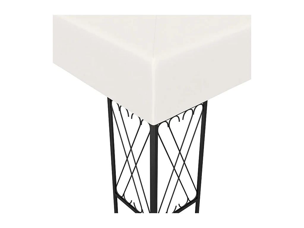 Gazebo con ghirlanda luminosa a LED 3x3 m Tessuto Crema