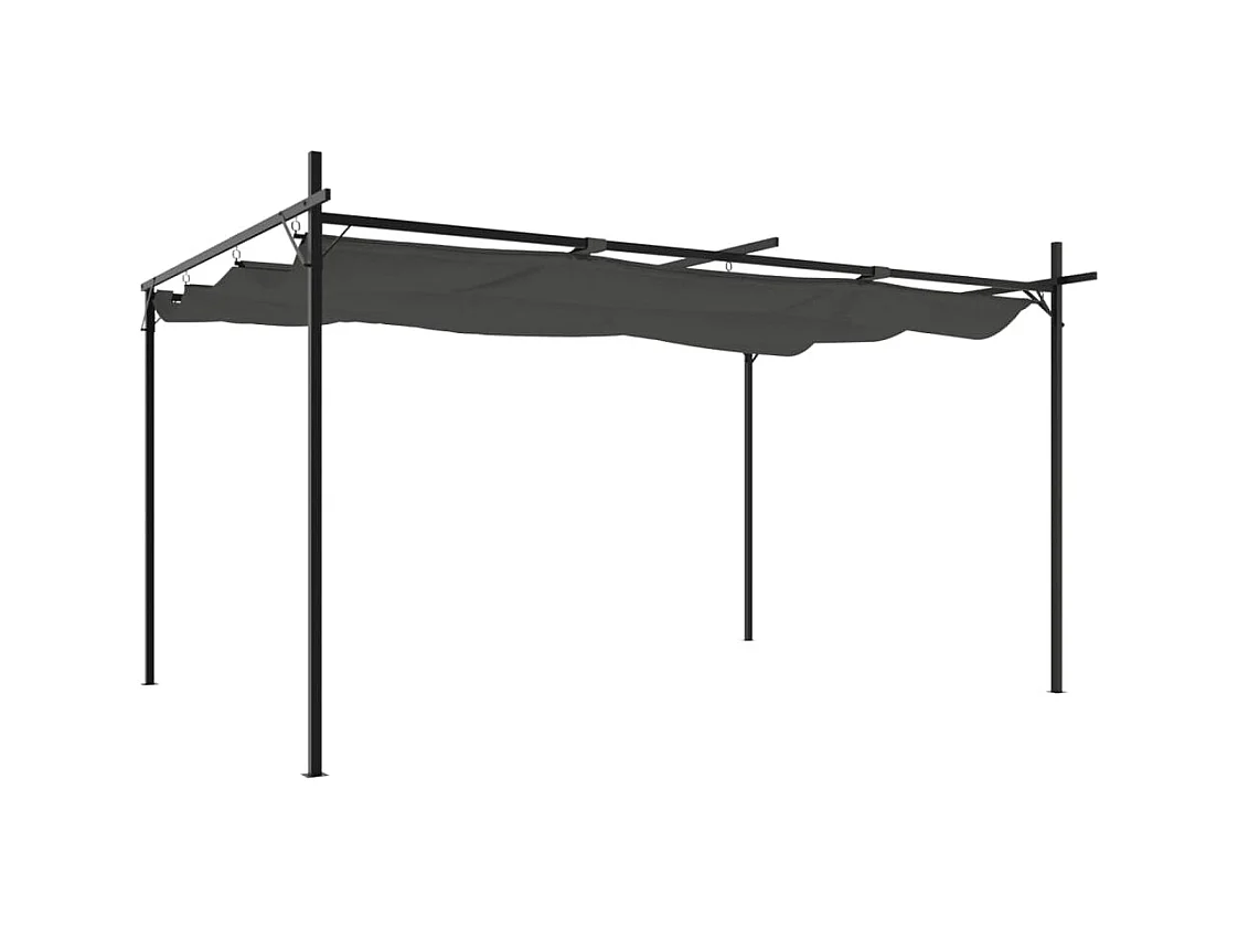 Pergola avec toit rétractable anthracite 395x292x230 cm