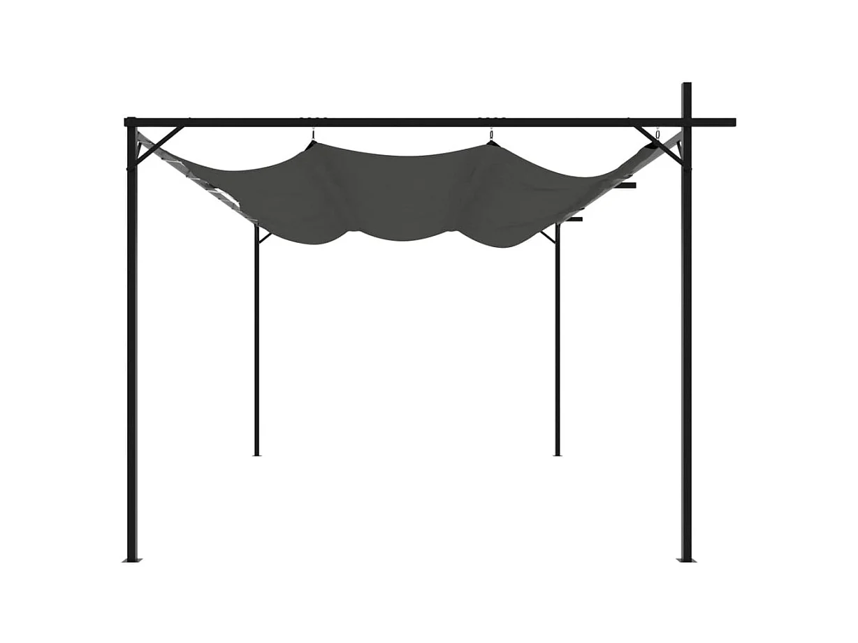 Pergola avec toit rétractable anthracite 395x292x230 cm