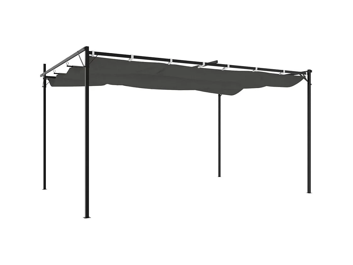 Pergola avec toit rétractable anthracite 395x292x230 cm