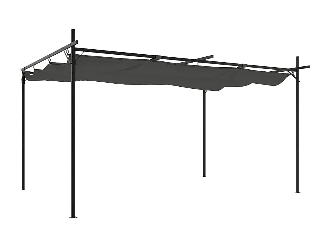 Pergola avec toit rétractable anthracite 395x292x230 cm