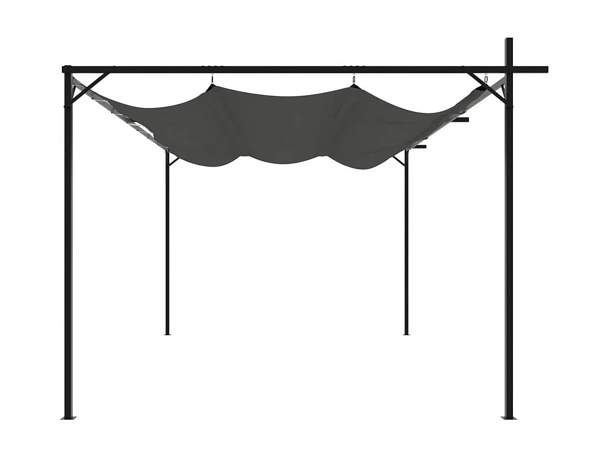 Pergola avec toit rétractable anthracite 395x292x230 cm