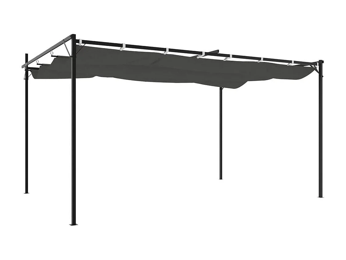 Pergola avec toit rétractable anthracite 395x292x230 cm