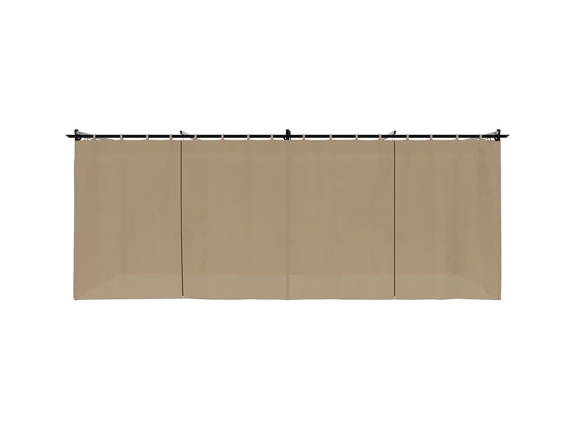 Pergolato con tende color tortora 6x3 m in acciaio