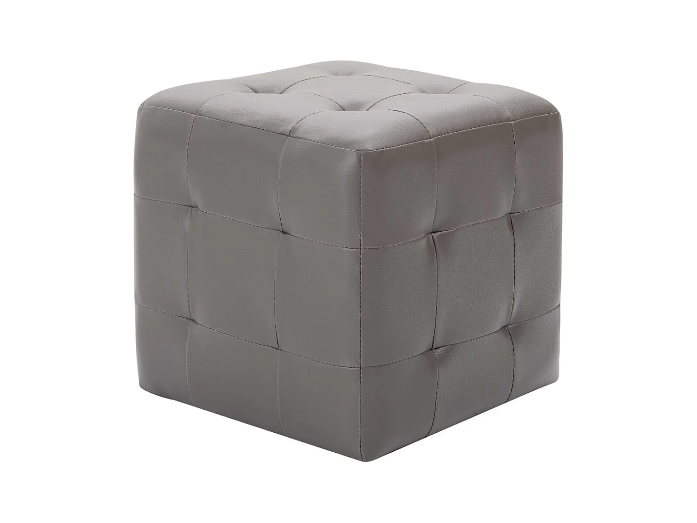 2 stuks Poefs Grijs 30 x 30 x 30 cm Kunstleer