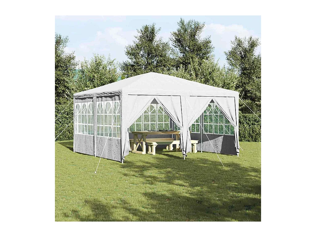 Carpa para fiestas blanca 400 x 400 x 266 cm Poliéster y acero