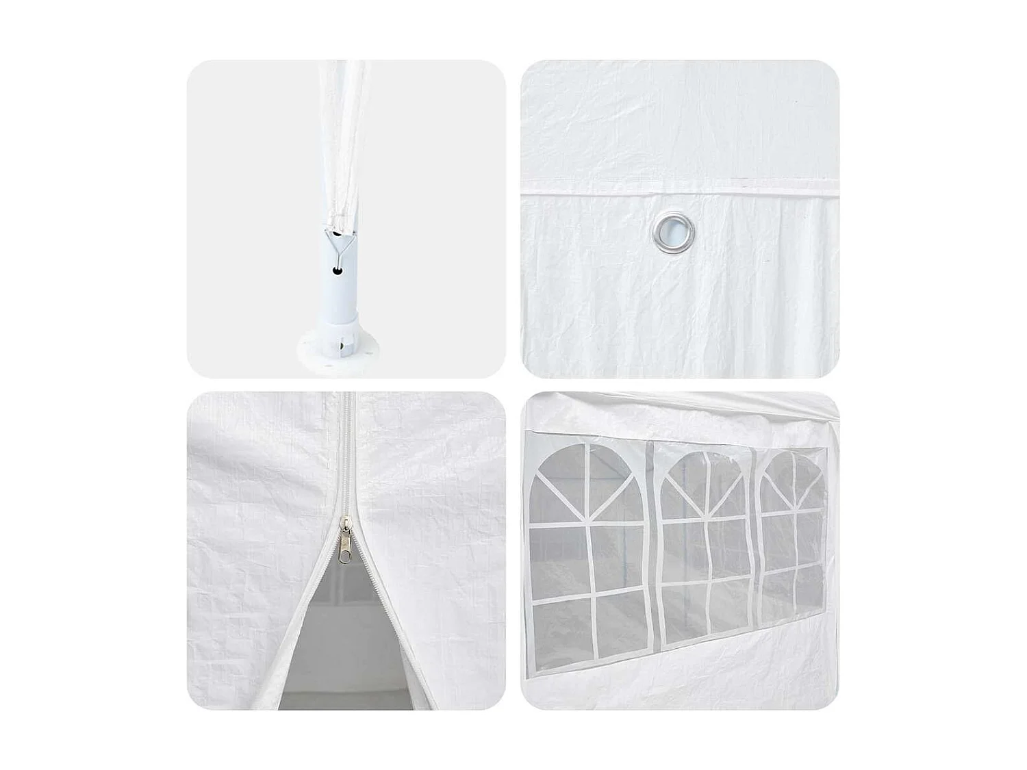 Tente de fête Blanc 400 x 400 x 266 cm Polyester et Acier