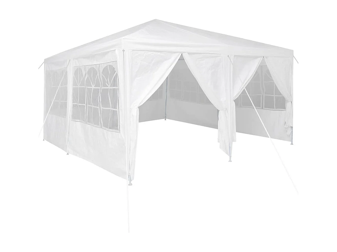 Weißes Partyzelt 400 x 400 x 266 cm Polyester und Stahl