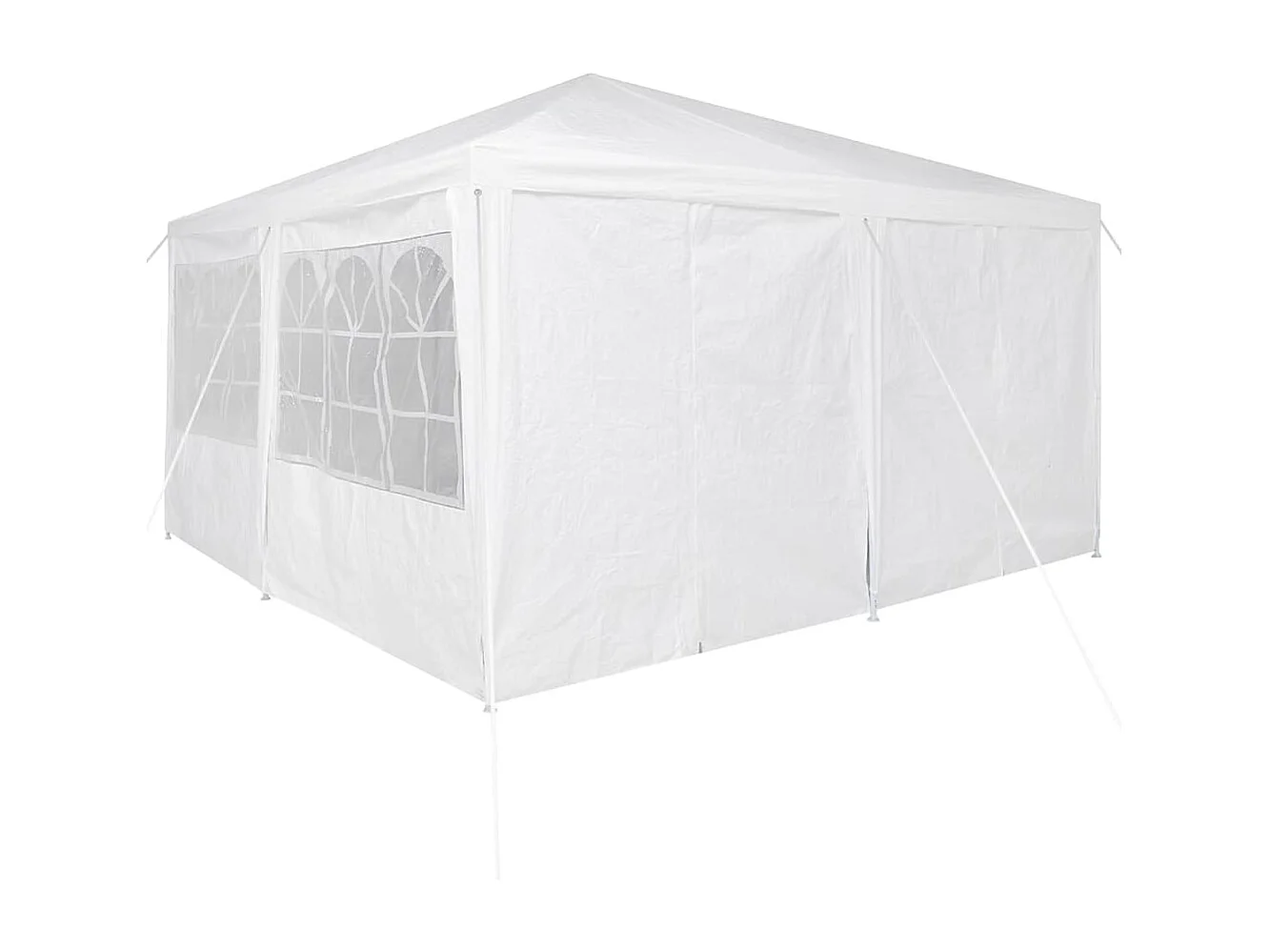 Weißes Partyzelt 400 x 400 x 266 cm Polyester und Stahl