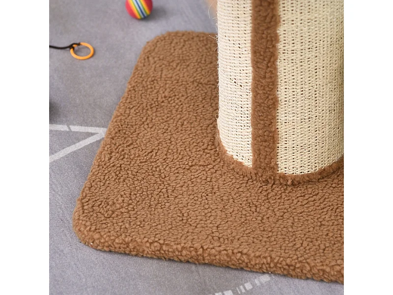 Arbre à chat avec sisal, plateforme et coussin, bois, beige (45x45x91 cm)