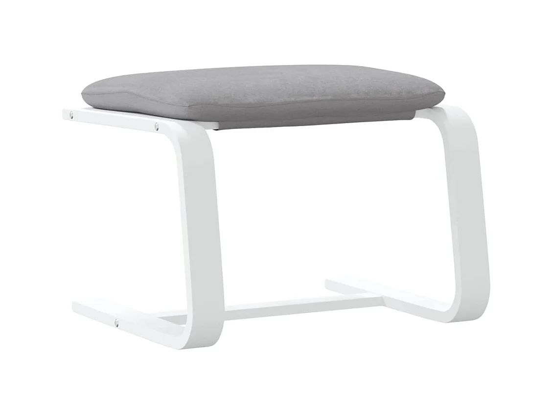 Poggiapiedi grigio chiaro 51x41x40 cm in tessuto