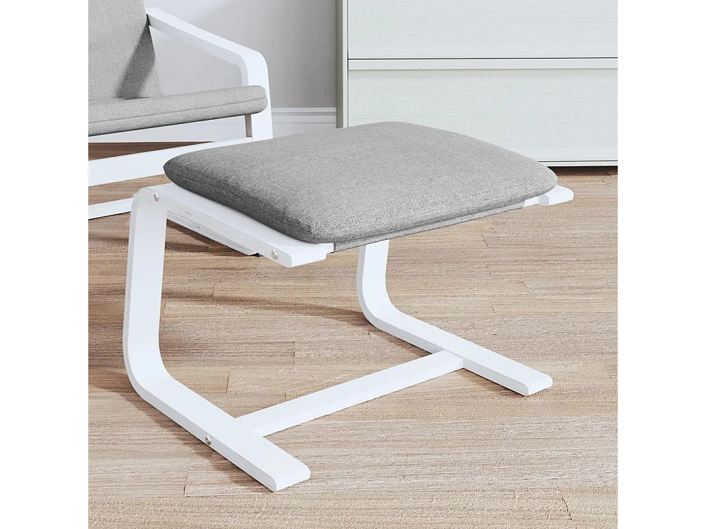 Repose-pied Gris clair 51x41x40 cm Tissu