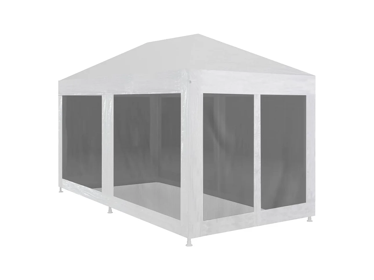 Carpa de recepción con 6 paredes de malla de 4 x 3 m