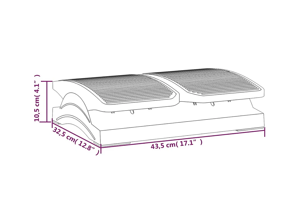 Zwarte voetensteun 43,5x32,5x10,5 cm