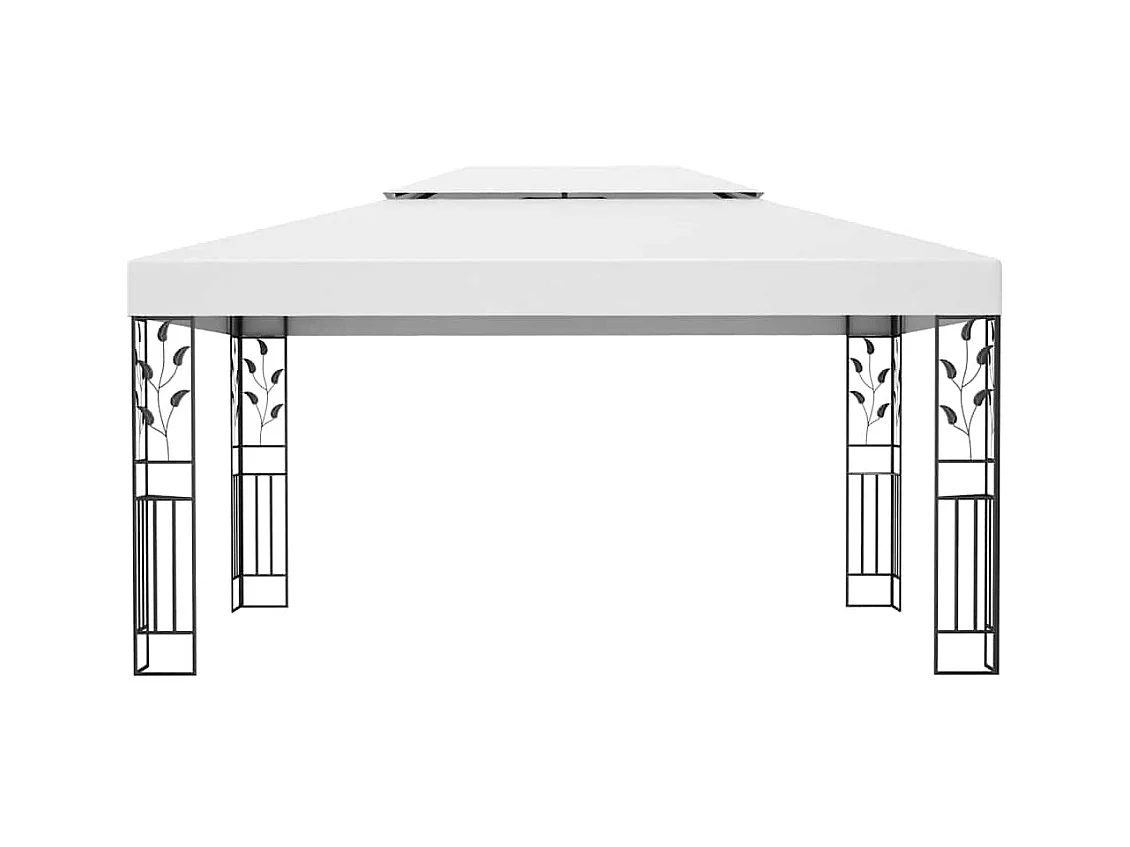 Gazebo con doppio tetto e luci LED 3x4 m Bianco