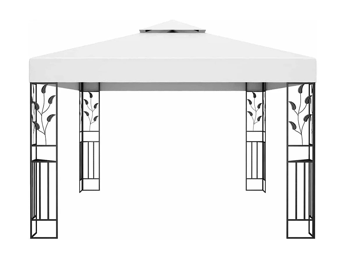 Gazebo con doppio tetto e luci LED 3x4 m Bianco