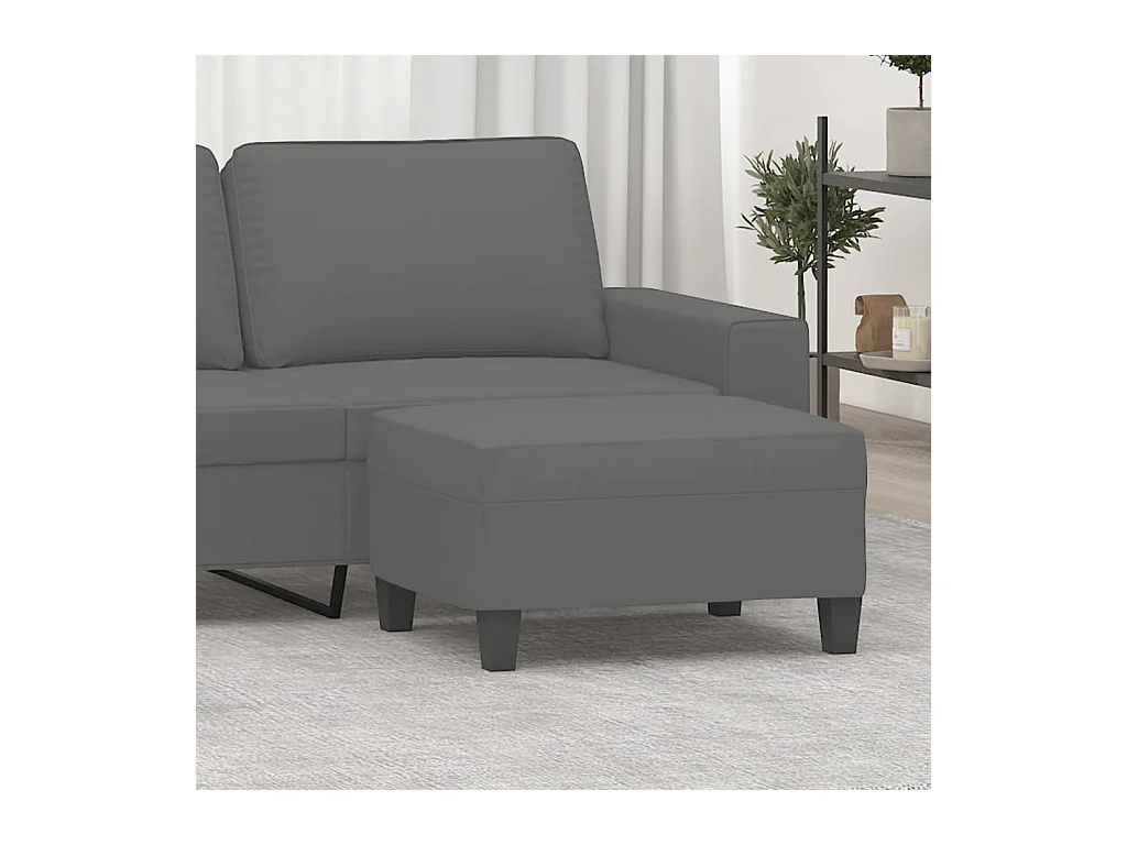 Donkergrijze voetenbank 70x55x41 cm microvezelstof