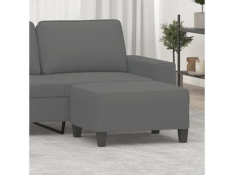 Poggiapiedi grigio scuro 70x55x41 cm tessuto in microfibra