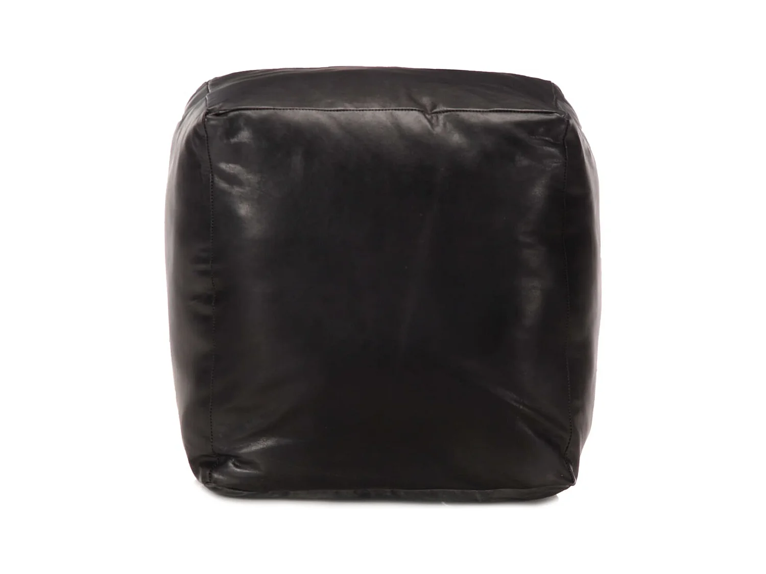 Pouf 40 x 40 x 40 cm Nero Vera pelle di capra