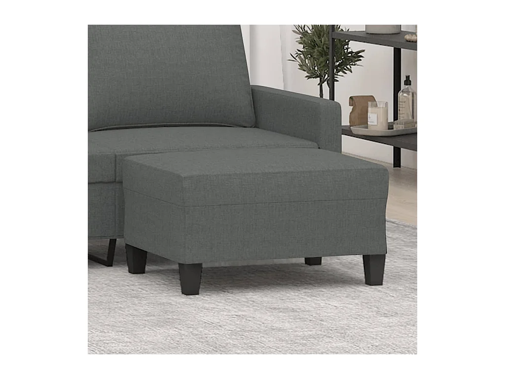 Donkergrijze voetenbank 70x55x41 cm stof