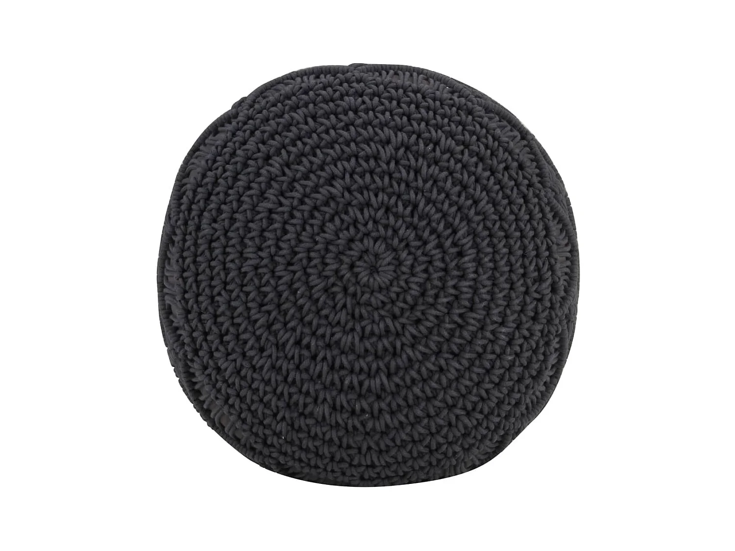 Handgemaakte macramé poef antraciet 45x30 cm katoen