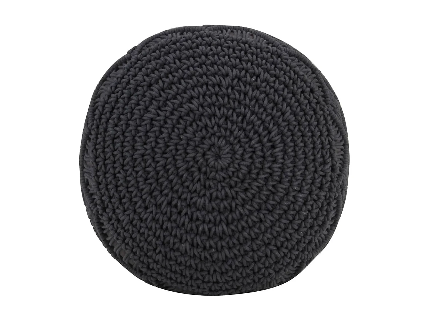 Pouf in macramè fatto a mano antracite 45x30 cm cotone