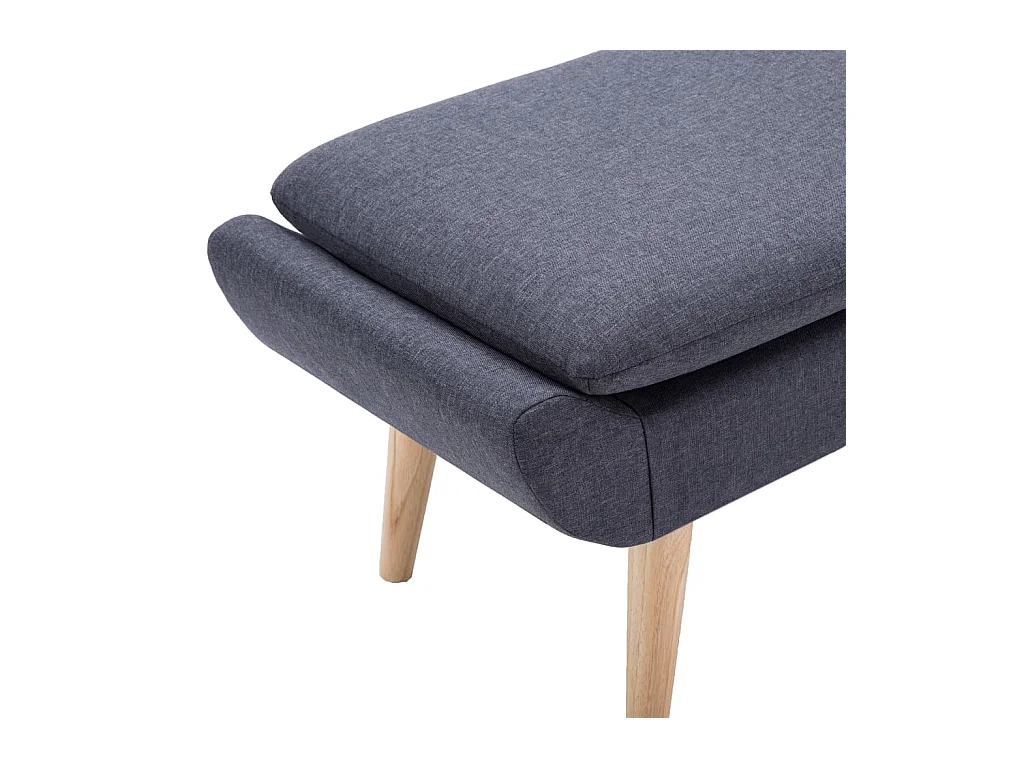 Fußhocker Stoffbezug 73 x 43 x 42 cm Dunkelgrau