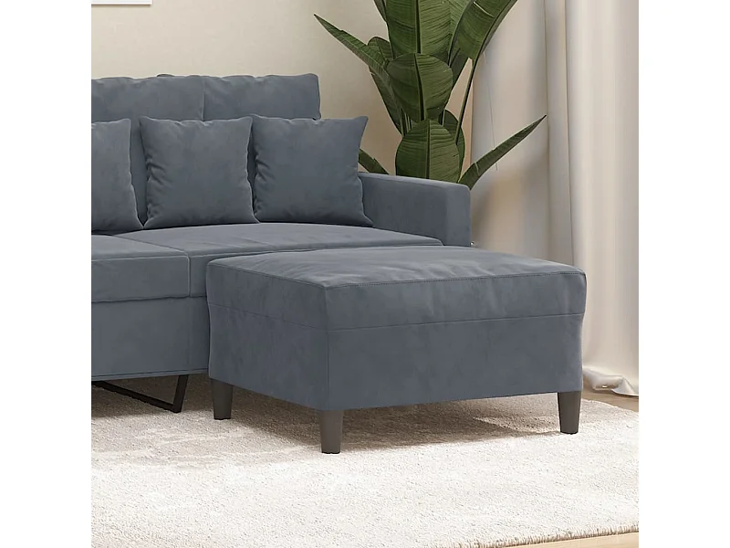 Poggiapiedi grigio scuro 70x55x41 cm in velluto