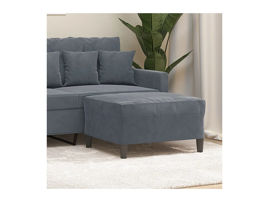 Dunkelgrauer Fußhocker 70x55x41 cm Samt