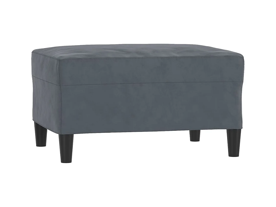 Dunkelgrauer Fußhocker 70x55x41 cm Samt