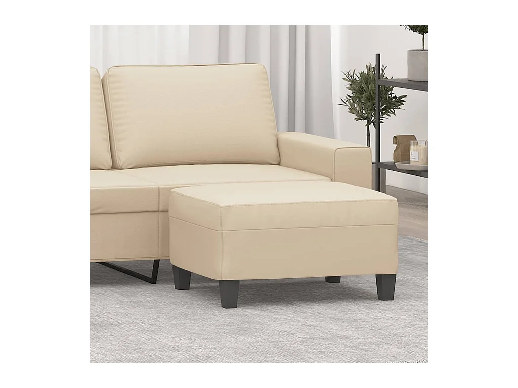 Crèmekleurige voetenbank 70x55x41 cm Microvezelstof