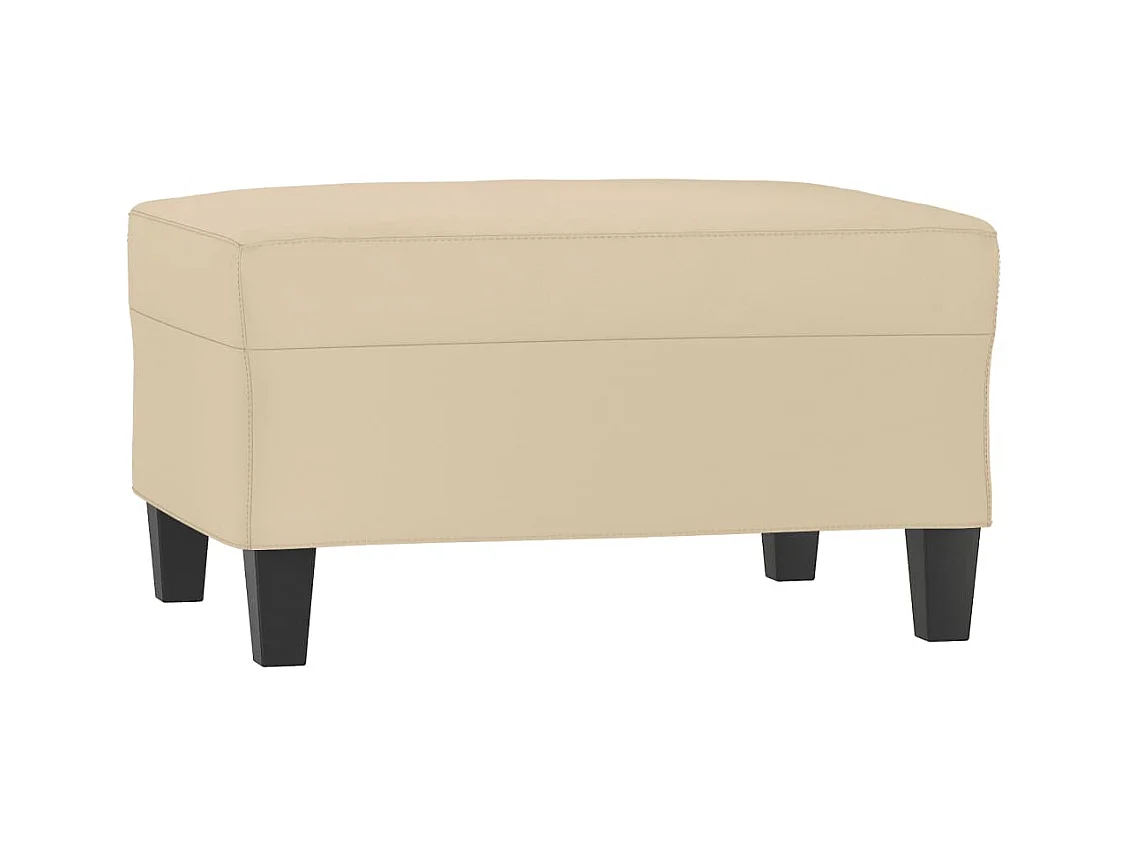 Crèmekleurige voetenbank 70x55x41 cm Microvezelstof